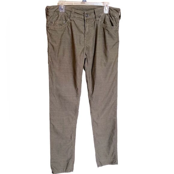 True Religion Rocco Green Corduroy Relaxed Fit Pants Size 34 - Picture 1 of 7